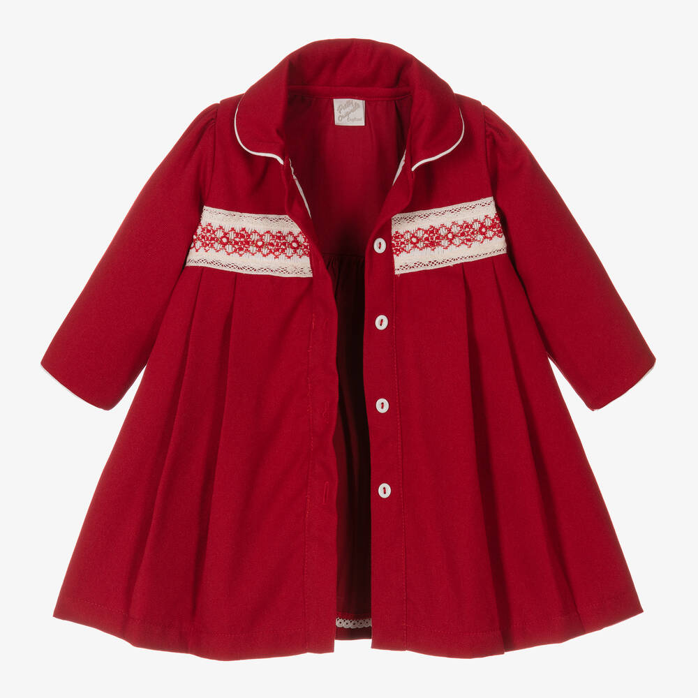 Pretty Originals-Girls Red Coat & Hat Set | Childrensalon Outlet