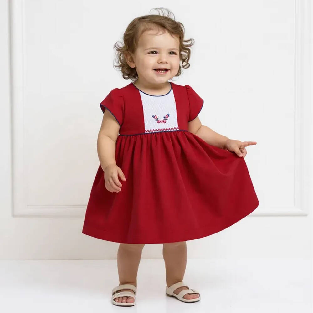 Pretty Originals-Красное платье с вышивкой для девочек | Childrensalon Outlet