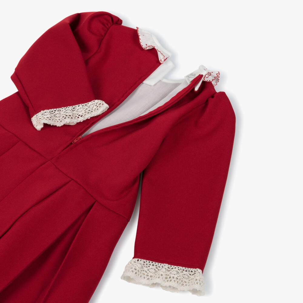 Pretty Originals-Girls Red Twill Dress & Hairband Set with Bows | Childrensalon Outlet