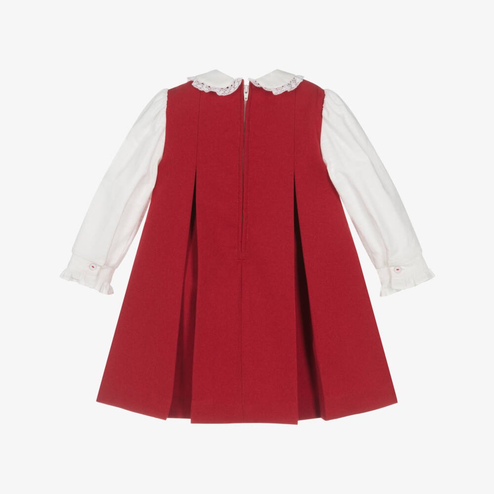 Pretty Originals-Платье с плиссированным воротником красное для девочек | Childrensalon Outlet