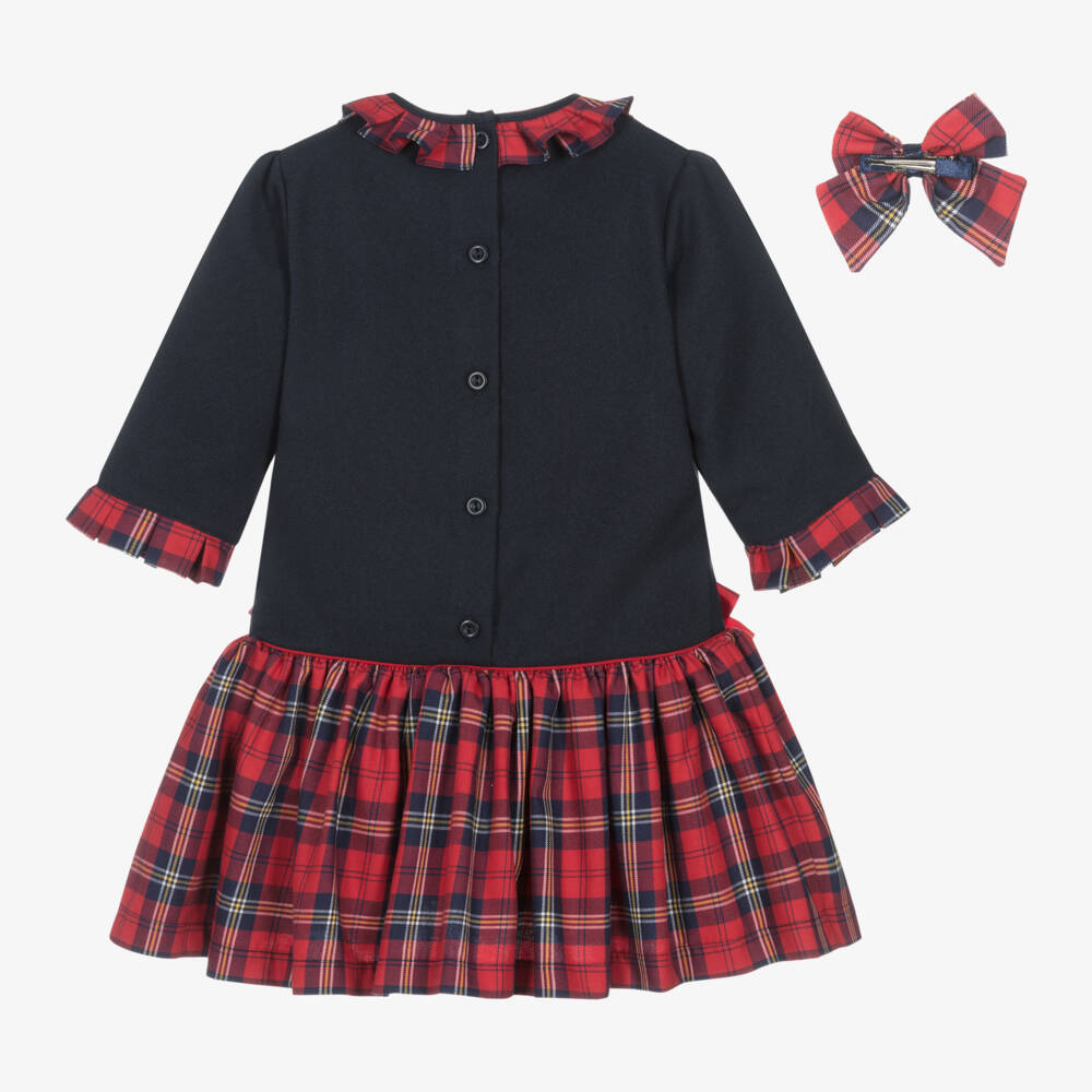 Pretty Originals-Girls Tartan Dress & Bow Set | Childrensalon Outlet