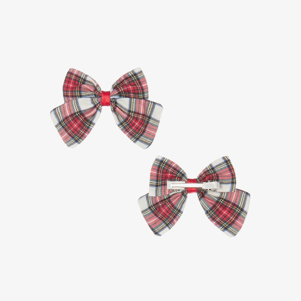 بريتي أوريجينال-طقم فستان بينافور تارتان لون أحمر وعاجي | Childrensalon Outlet