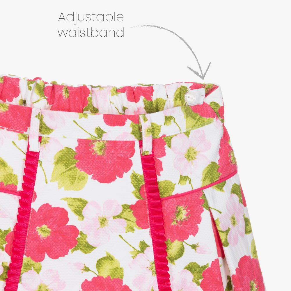 Pretty Originals-Girls White Blouse & Floral Skirt Set | Childrensalon Outlet