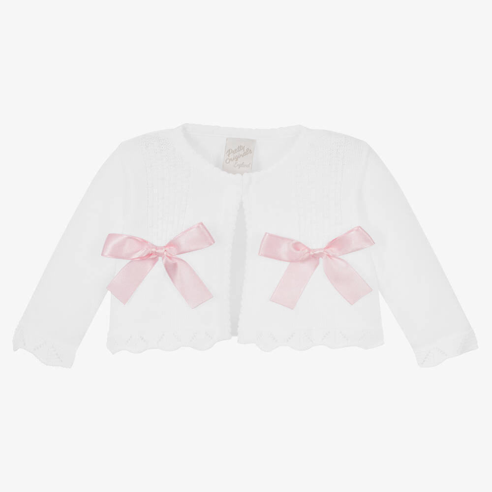 Pretty Originals-Белый трикотажный кардиган | Childrensalon Outlet