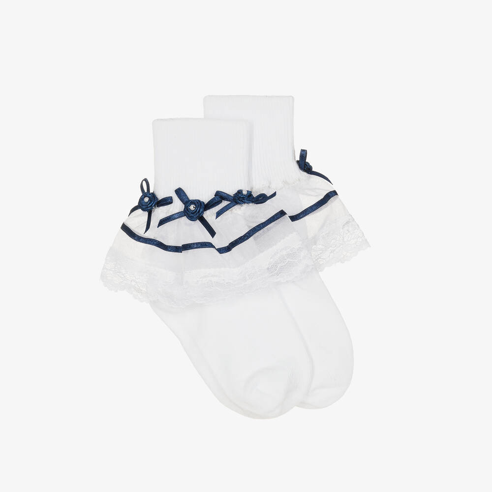 Pretty Originals-Girls White Frilly Ankle Socks | Childrensalon Outlet
