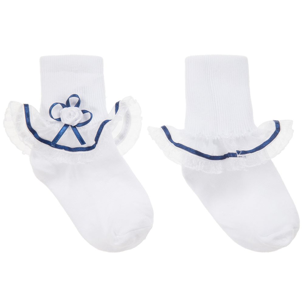 Pretty Originals-Girls White Frilly Socks | Childrensalon Outlet