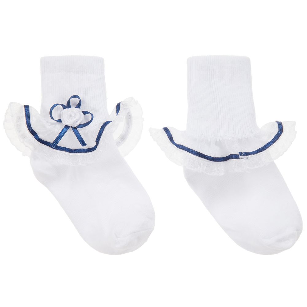 Pretty Originals - Girls White Frilly Socks | Childrensalon