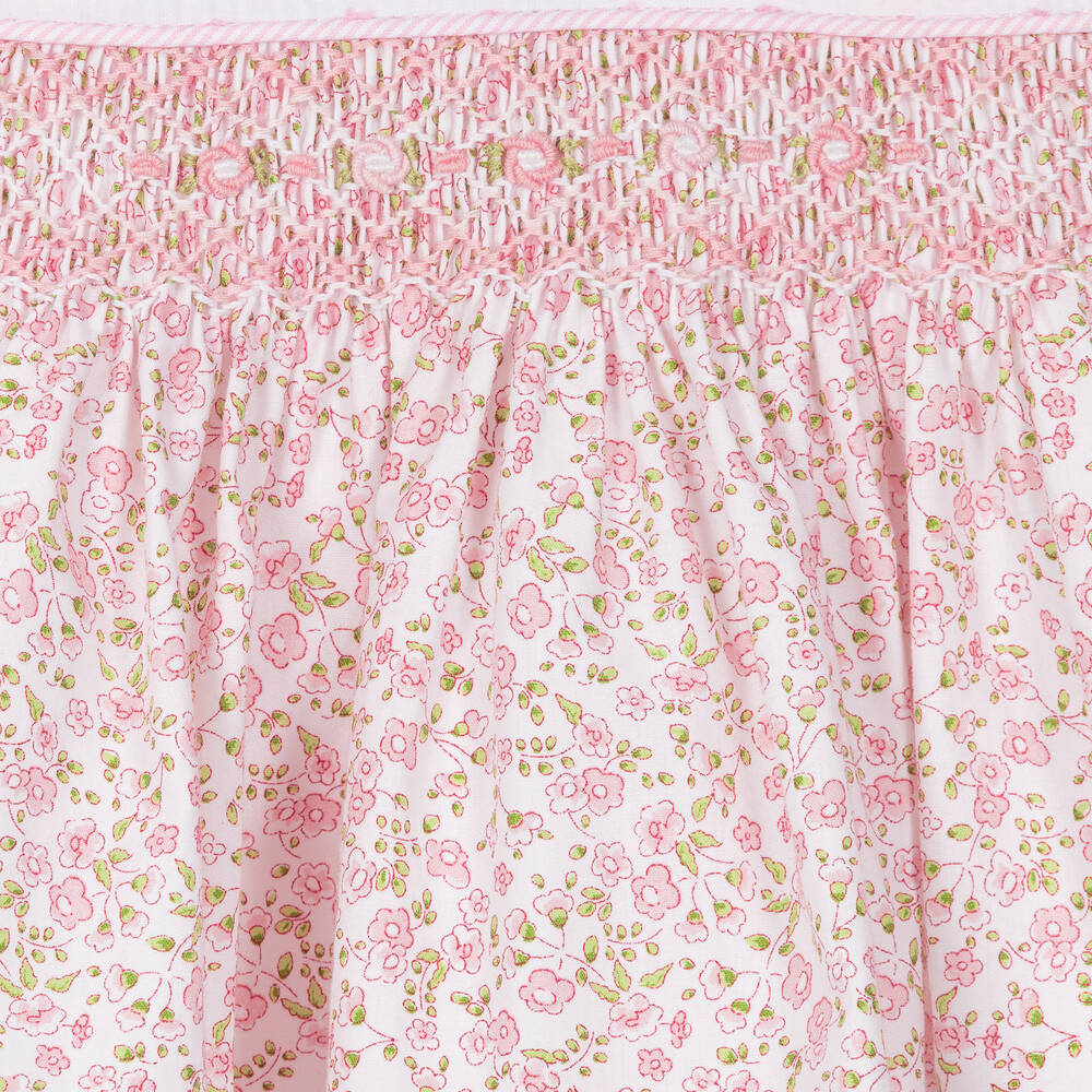 Pretty Originals-Girls White & Pink Cotton Dress Set | Childrensalon Outlet