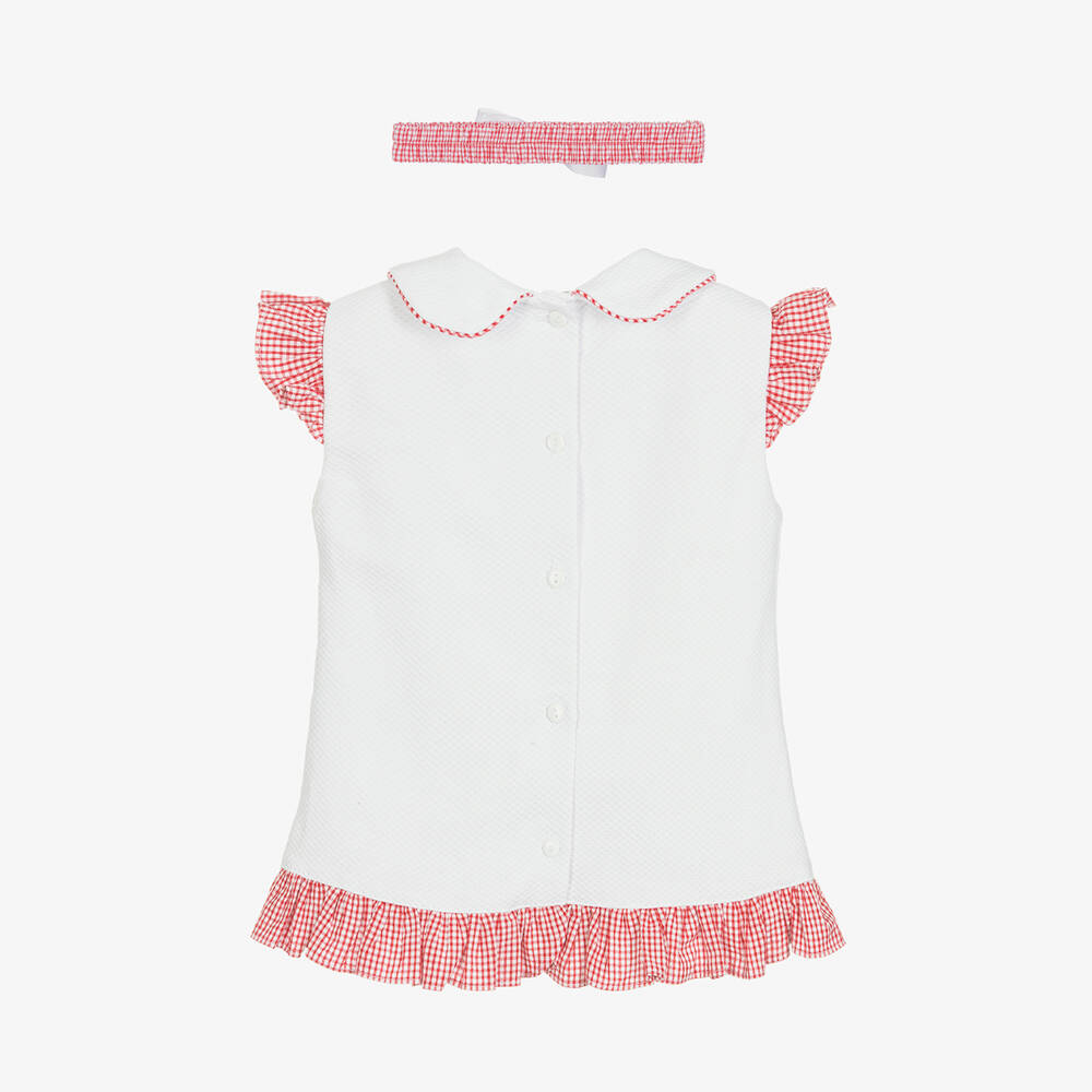 Pretty Originals-Бело-красное платье и повязка на голову | Childrensalon Outlet