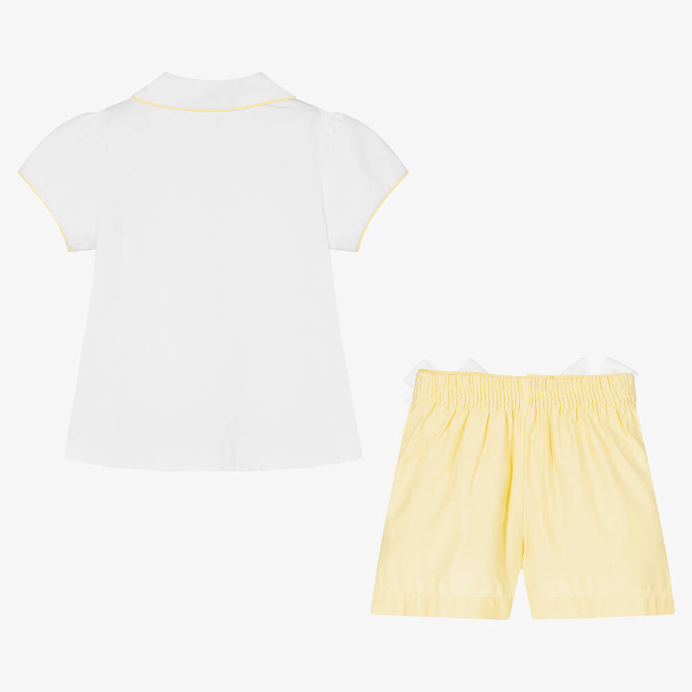 Pretty Originals-Белая блузка и желтые шорты | Childrensalon Outlet