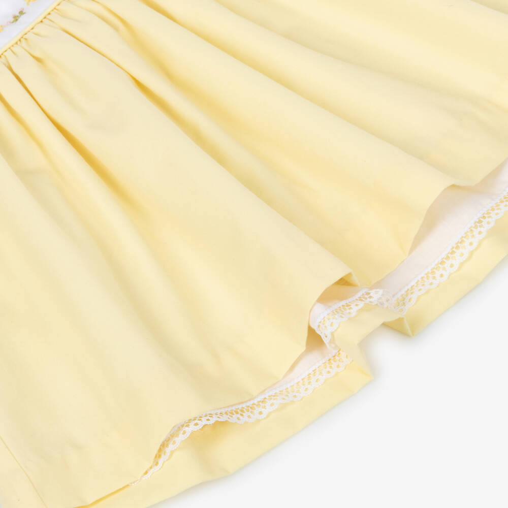 Pretty Originals-Girls Yellow Cotton Dress & Headband Set | Childrensalon Outlet