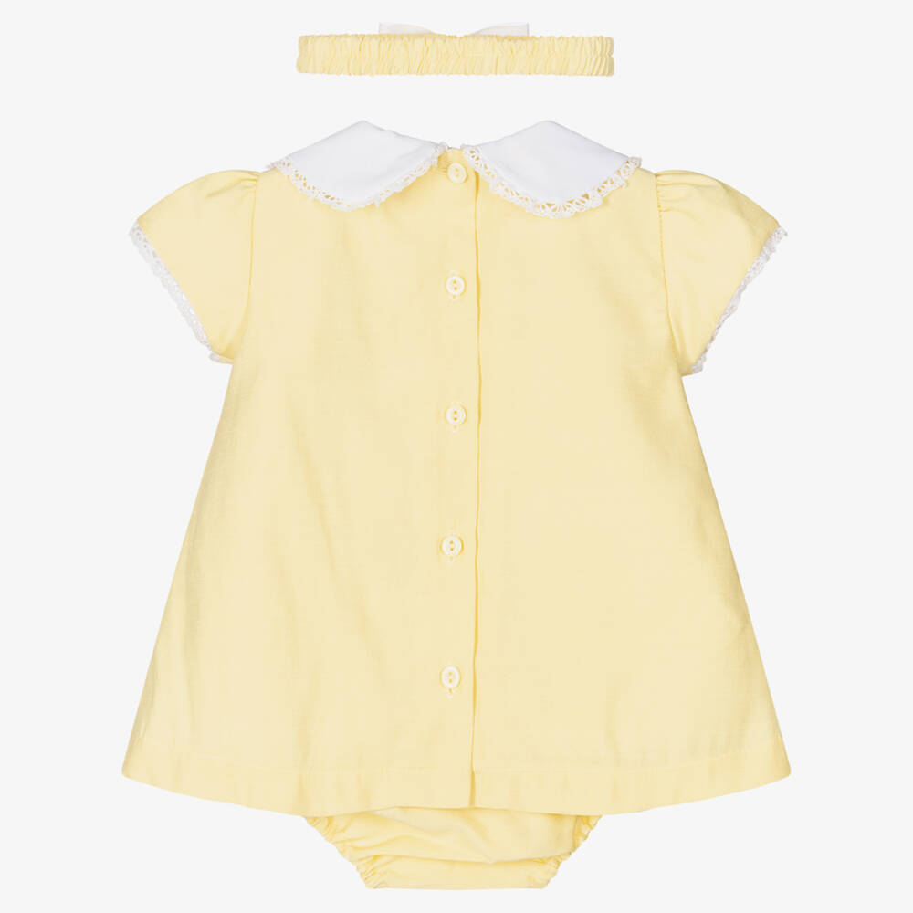 Pretty Originals-Girls Yellow Dress & Headband Set | Childrensalon Outlet