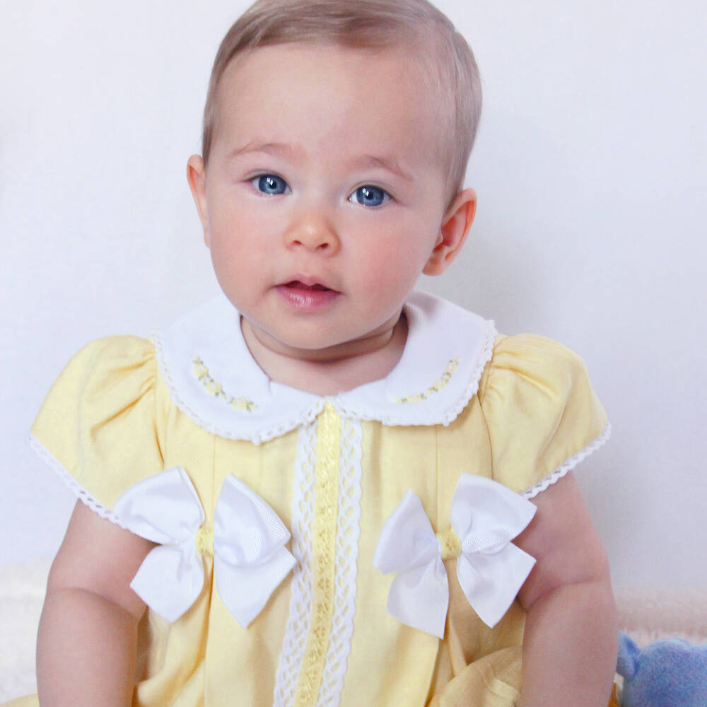 Pretty Originals-Girls Yellow Dress & Headband Set | Childrensalon Outlet