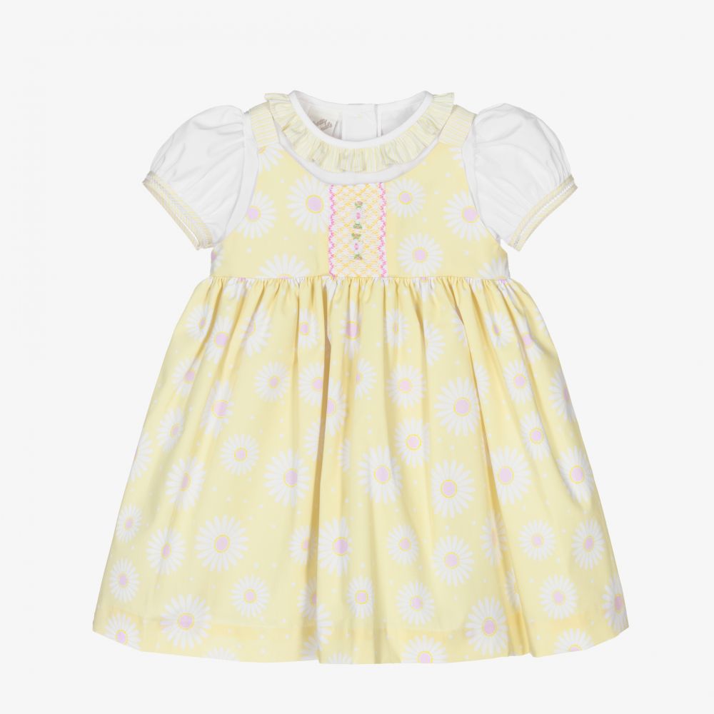 Pretty Originals - Girls Yellow Floral Dress Set | Childrensalon