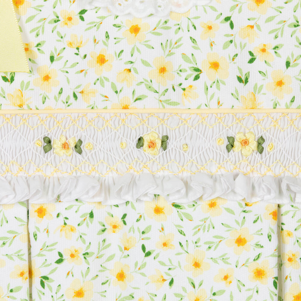 Pretty Originals-Girls Yellow Floral Smocked Dress Set | Childrensalon Outlet