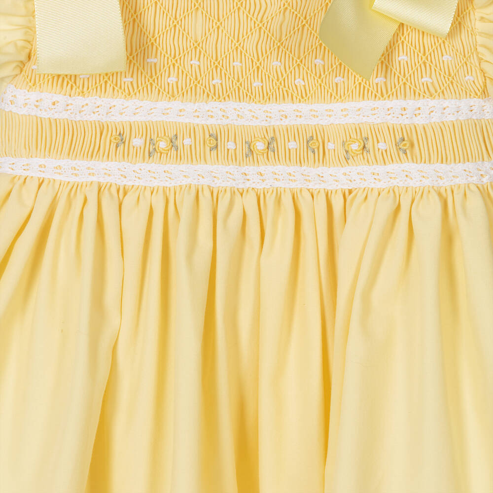 Pretty Originals-Желтый комплект с платьем из хлопка со сборками для девочек | Childrensalon Outlet