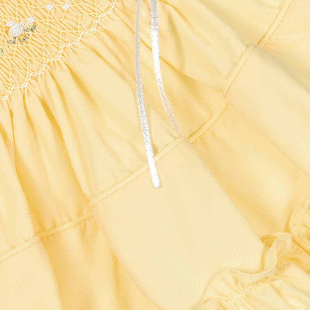 Pretty Originals-Girls Yellow Smocked Dress Set | Childrensalon Outlet
