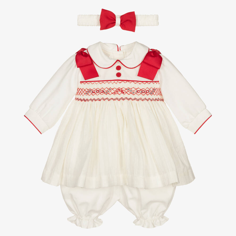 Pretty Originals - Ivory Smocked Cotton Dress Set | Childrensalon