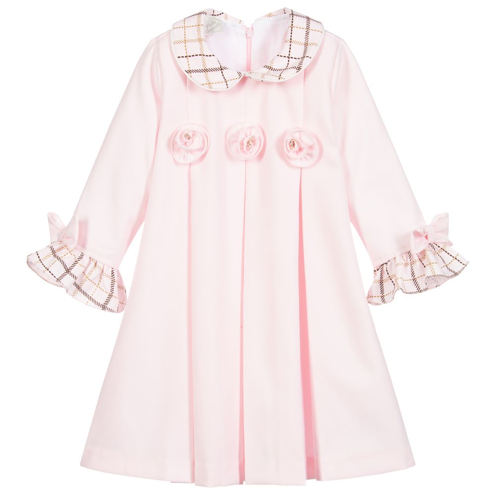 Pretty Originals - Pink Check Collar Dress | Childrensalon