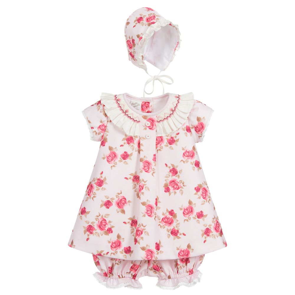 Pretty Originals-Pink Floral Baby Dress Set | Childrensalon Outlet
