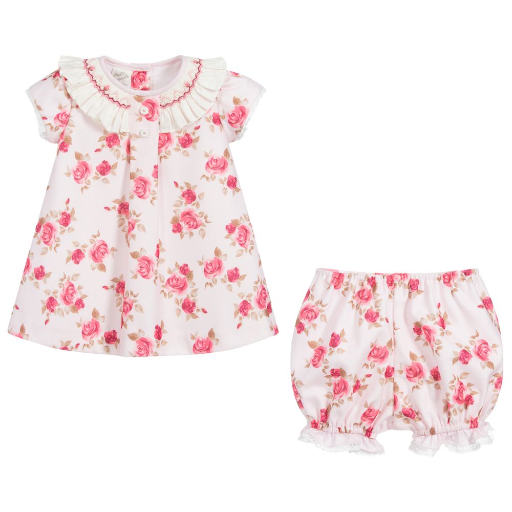 Pretty Originals-Pink Floral Baby Dress Set | Childrensalon Outlet