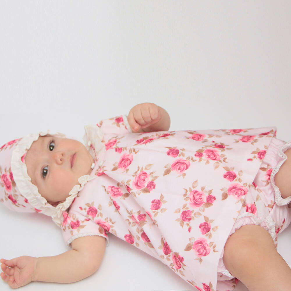 Pretty Originals-Pink Floral Baby Dress Set | Childrensalon Outlet