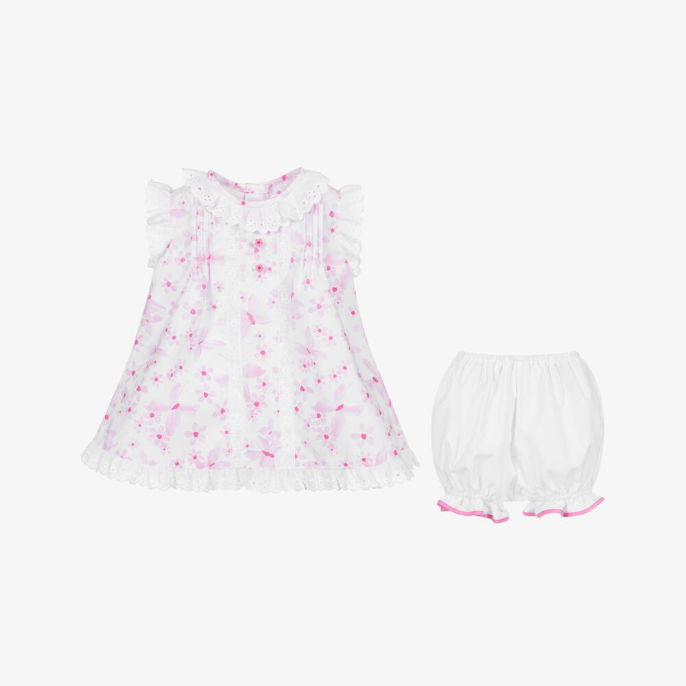 Pretty Originals-Pink & White Dress Set | Childrensalon Outlet