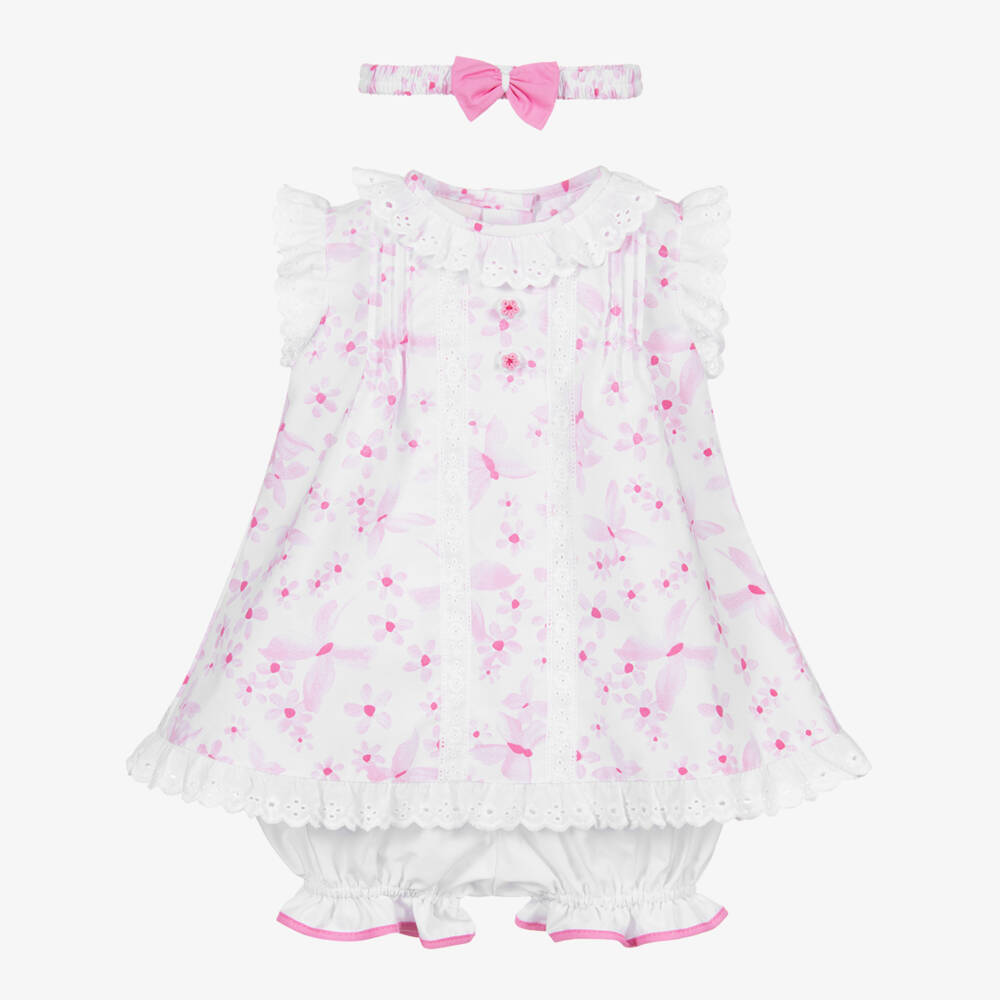 Pretty Originals-Pink & White Dress Set | Childrensalon Outlet