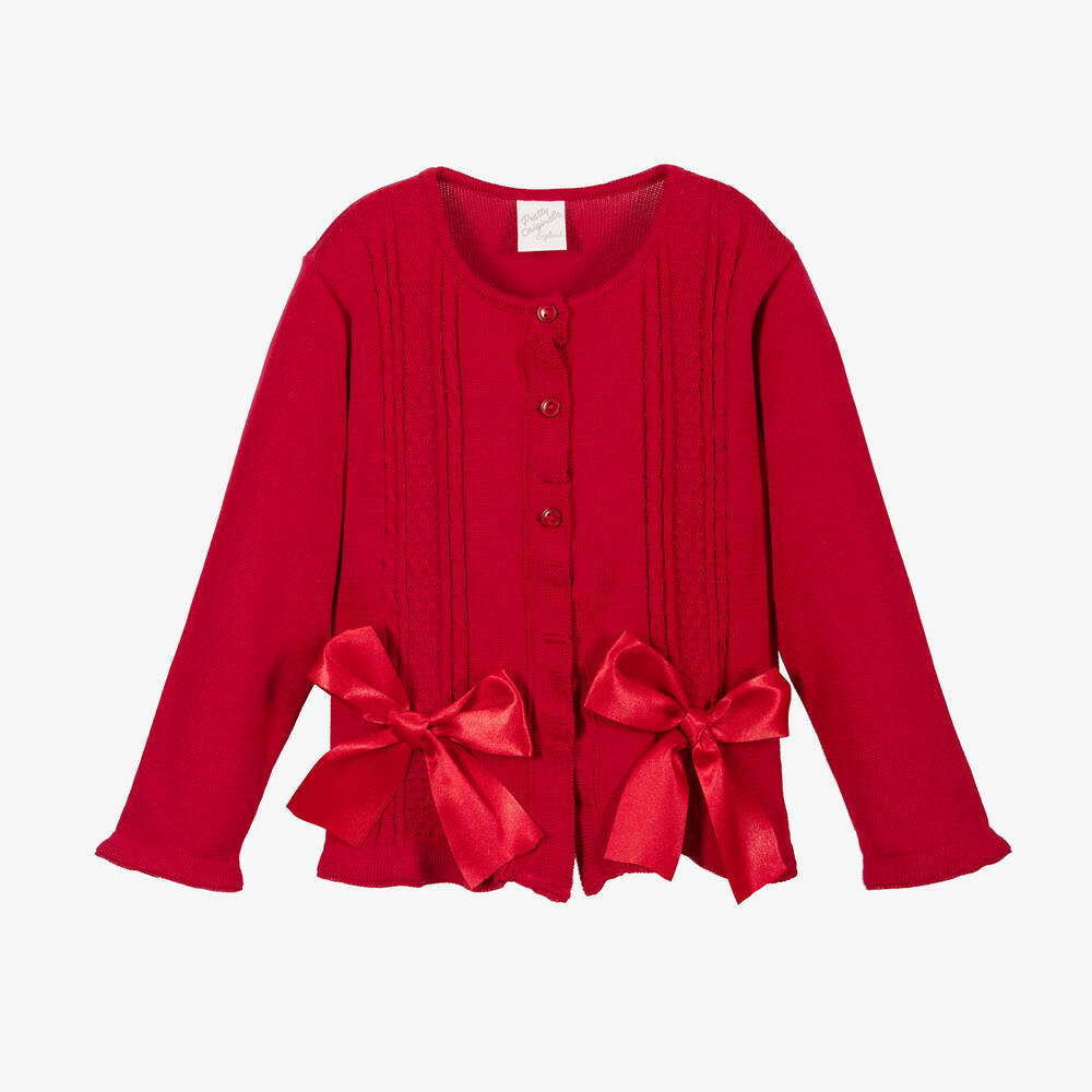 Pretty Originals - Rote Baumwoll-Strickjacke | Childrensalon