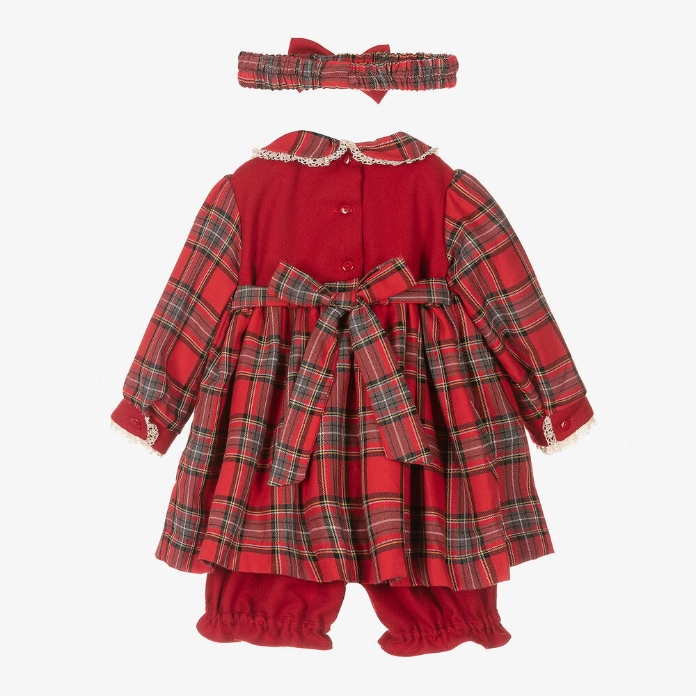 Pretty Originals-Red Tartan Dress Set | Childrensalon Outlet