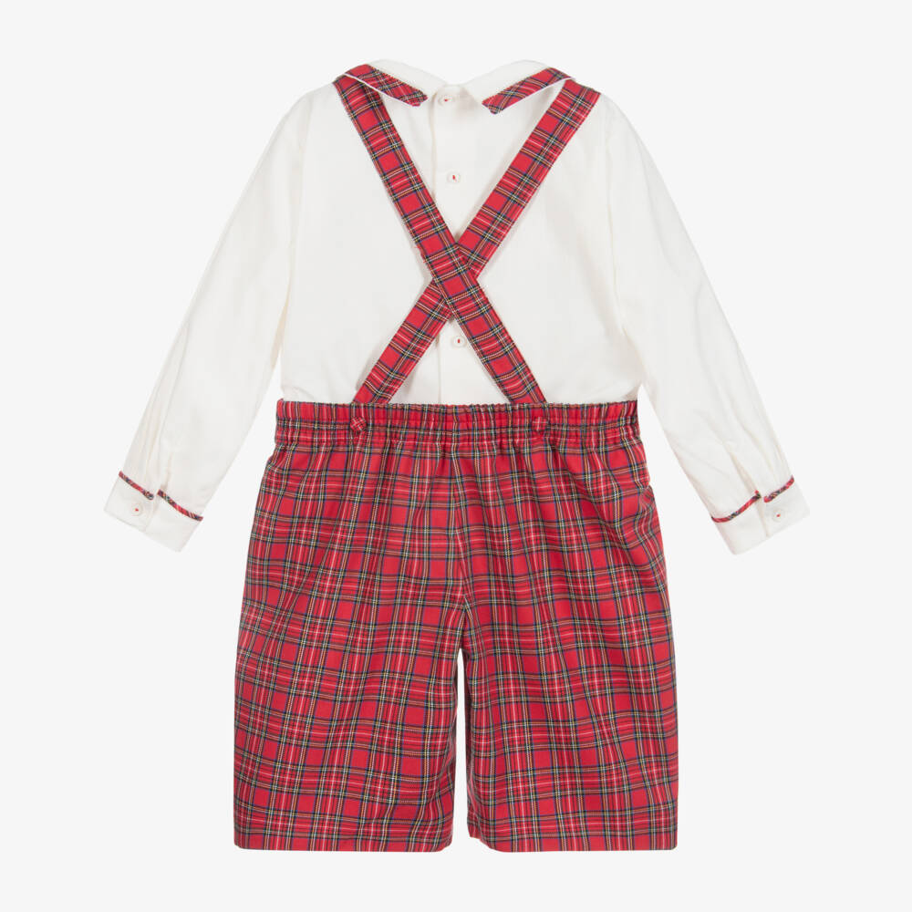 Pretty Originals-Red Tartan Shorts Set | Childrensalon Outlet