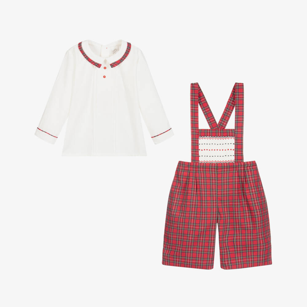 Pretty Originals-Red Tartan Shorts Set | Childrensalon Outlet