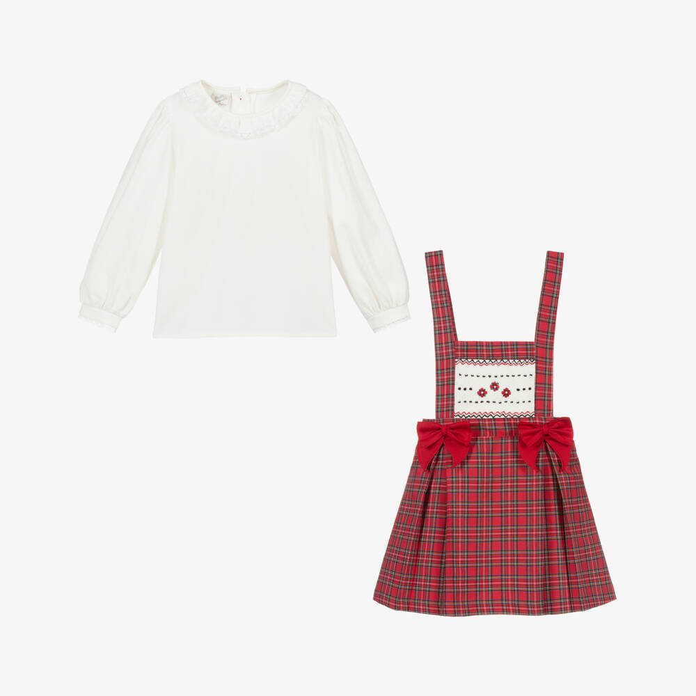 Pretty Originals-Red Tartan Skirt Set | Childrensalon Outlet