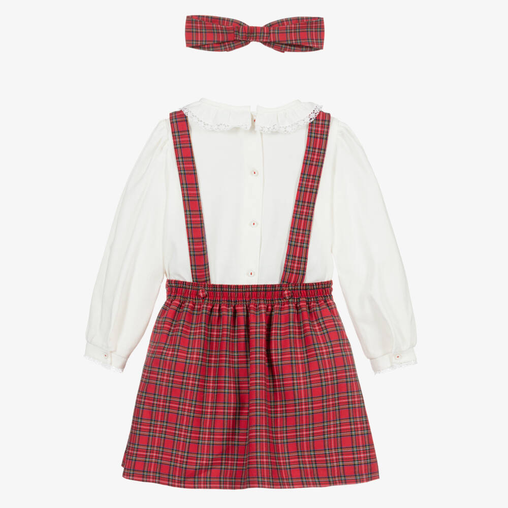 Pretty Originals-Red Tartan Skirt Set | Childrensalon Outlet