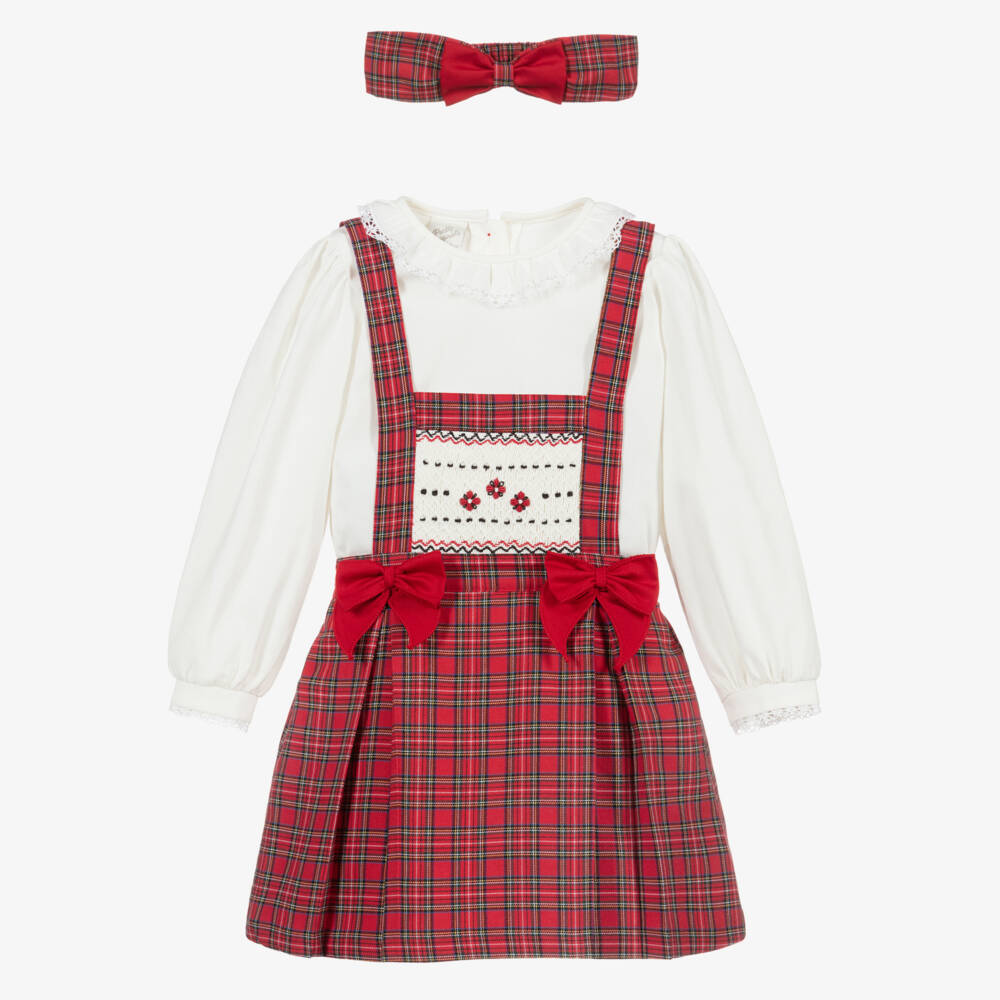 Pretty Originals-Комплект с красной юбкой в шотландскую клетку | Childrensalon Outlet