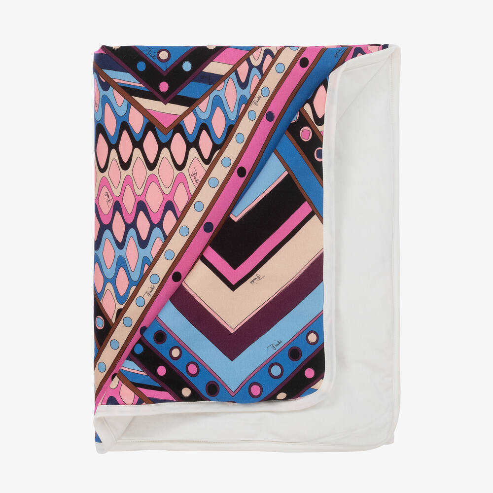 PUCCI-Baby Girls Blue & Pink Vivara Blanket (88cm) | Childrensalon Outlet