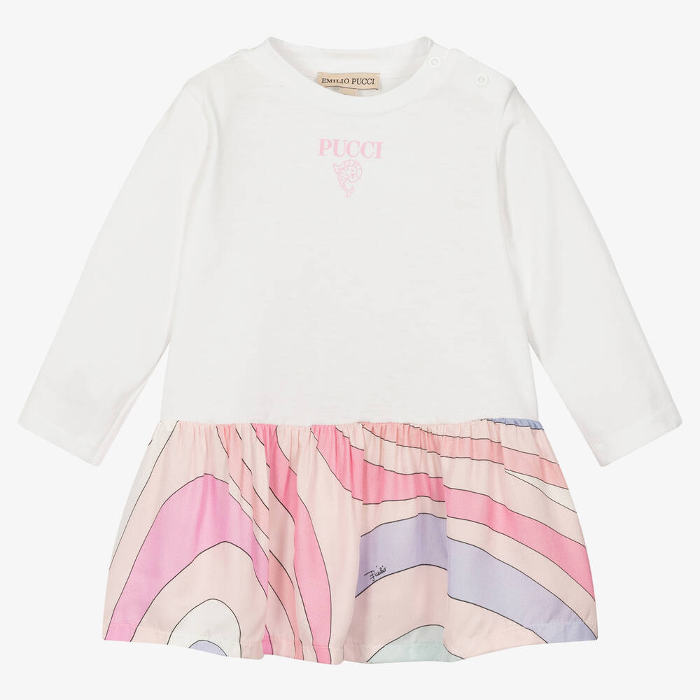 PUCCI - Baby Girls Cotton Marmo Dress | Childrensalon