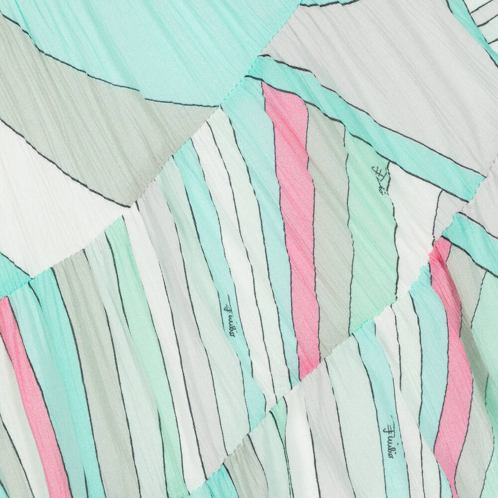 PUCCI-Baby Girls Green Viscose Iride Print Dress | Childrensalon Outlet