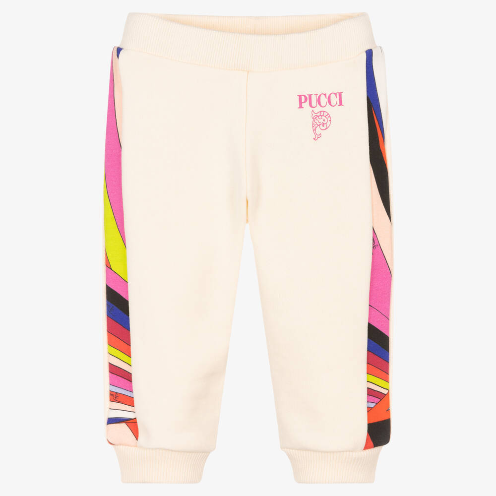 PUCCI - Baby Girls Ivory Iride Print Joggers | Childrensalon