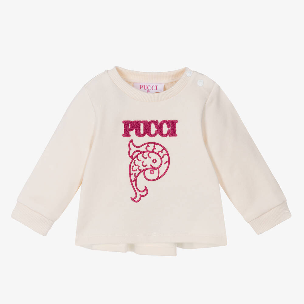 PUCCI - Baby Girls Ivory Sweatshirt | Childrensalon