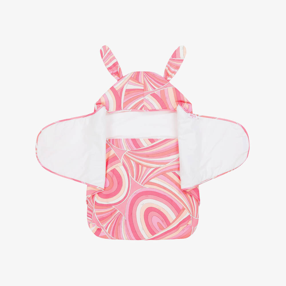 PUCCI-Baby Girls Pink Cotton Iride Print Nest (75cm) | Childrensalon Outlet