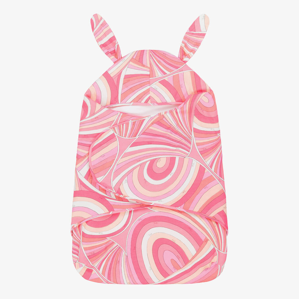PUCCI-Baby Girls Pink Cotton Iride Print Nest (75cm) | Childrensalon Outlet