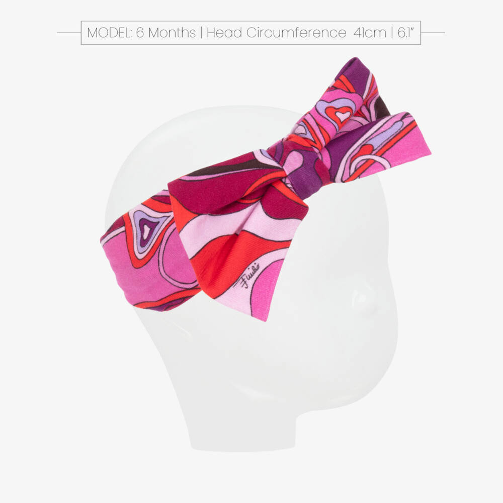 PUCCI-Baby Girls Pink & Purple Orchidee Print Bow Headband | Childrensalon Outlet