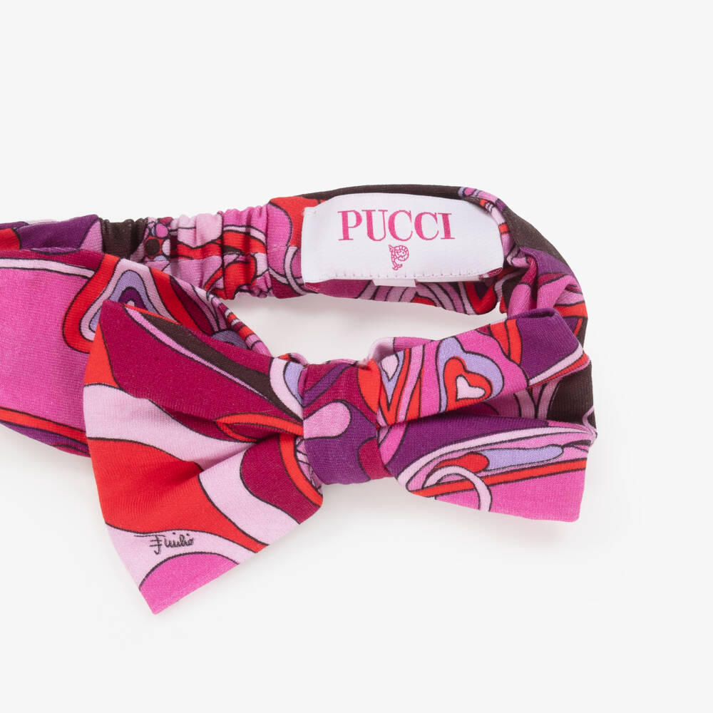 PUCCI-Baby Girls Pink & Purple Orchidee Print Bow Headband | Childrensalon Outlet