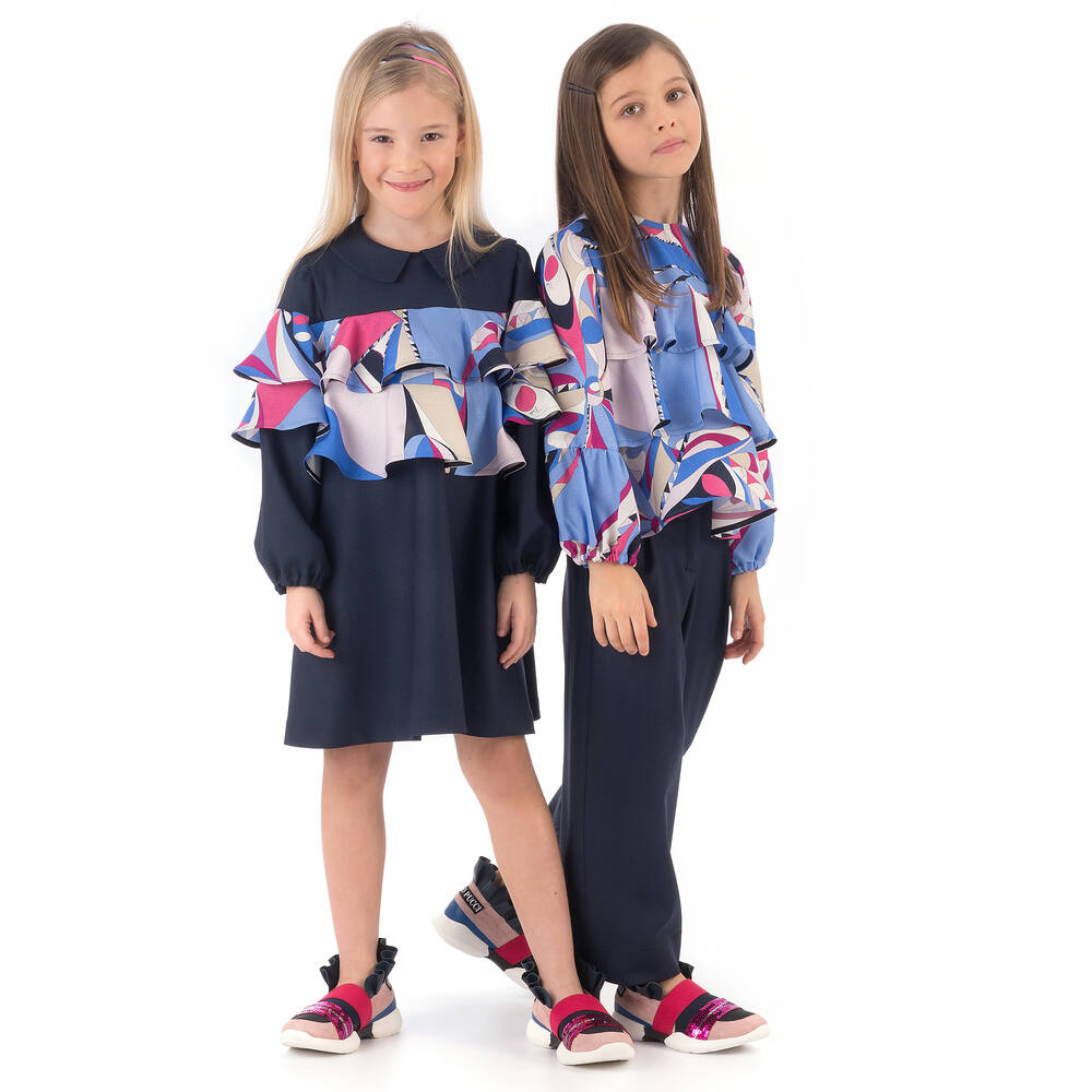 PUCCI-Blue Viscose & Silk Blouse | Childrensalon Outlet