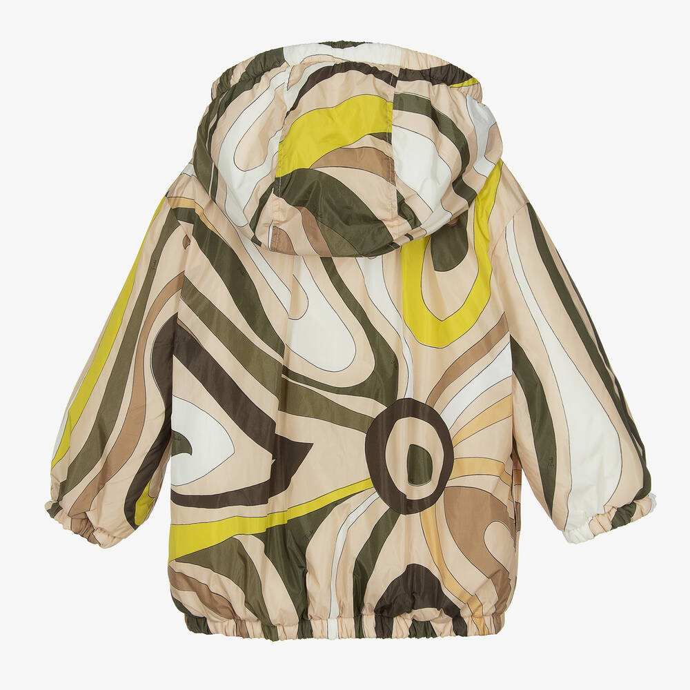 PUCCI-Girls Beige & Green Marmo Jacket | Childrensalon Outlet