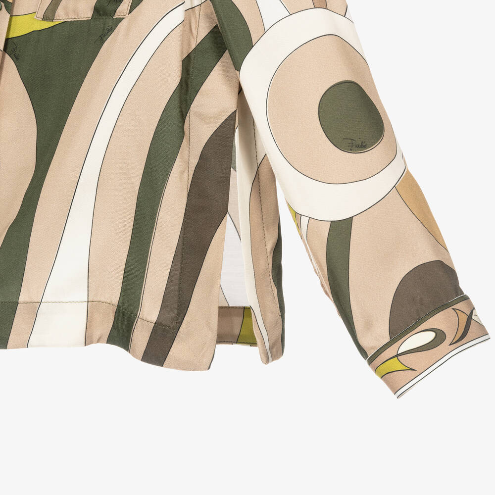 PUCCI-Girls Beige Marmo Blouse  | Childrensalon Outlet