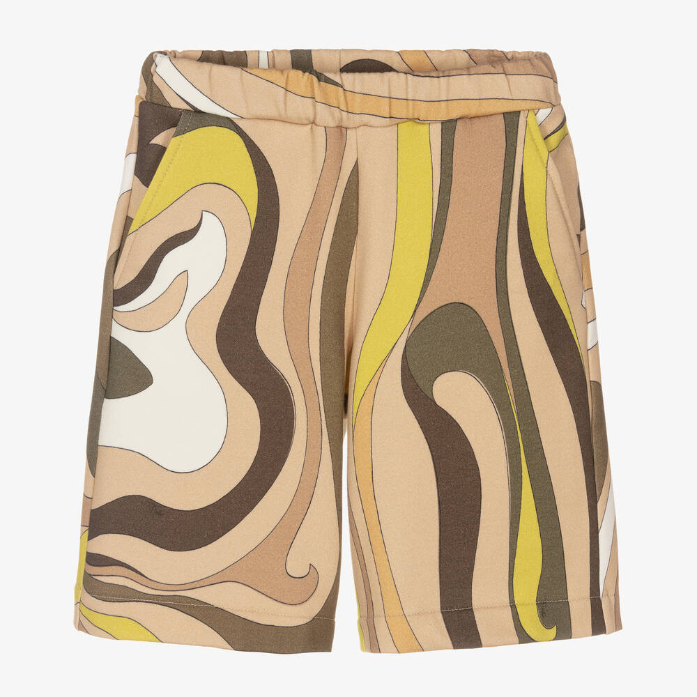 Girls Beige Marmo Cotton Shorts