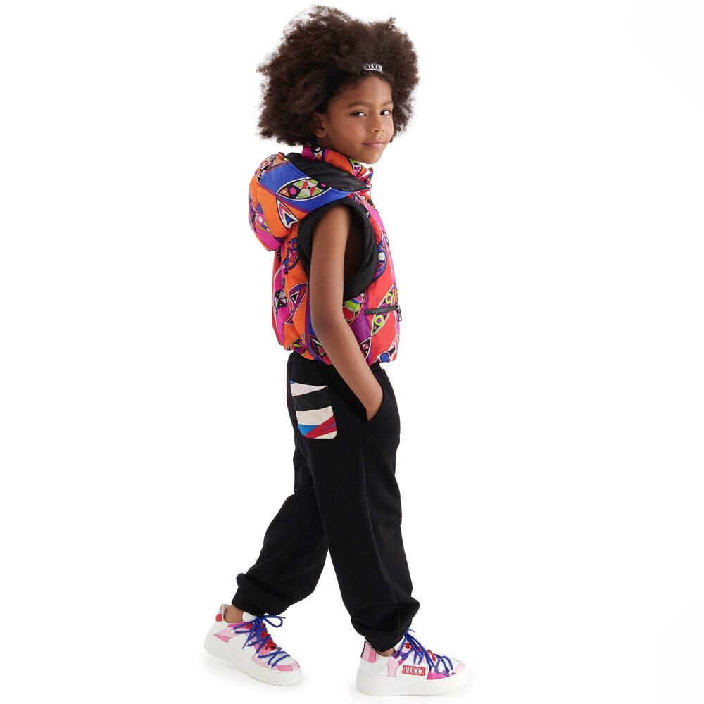 PUCCI-Girls Black Cotton Joggers | Childrensalon Outlet