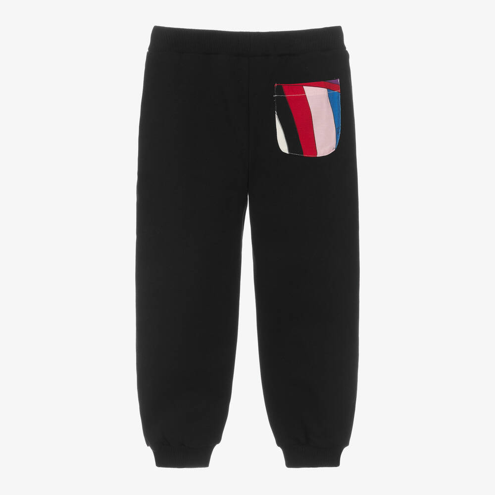 PUCCI-Girls Black Cotton Joggers | Childrensalon Outlet